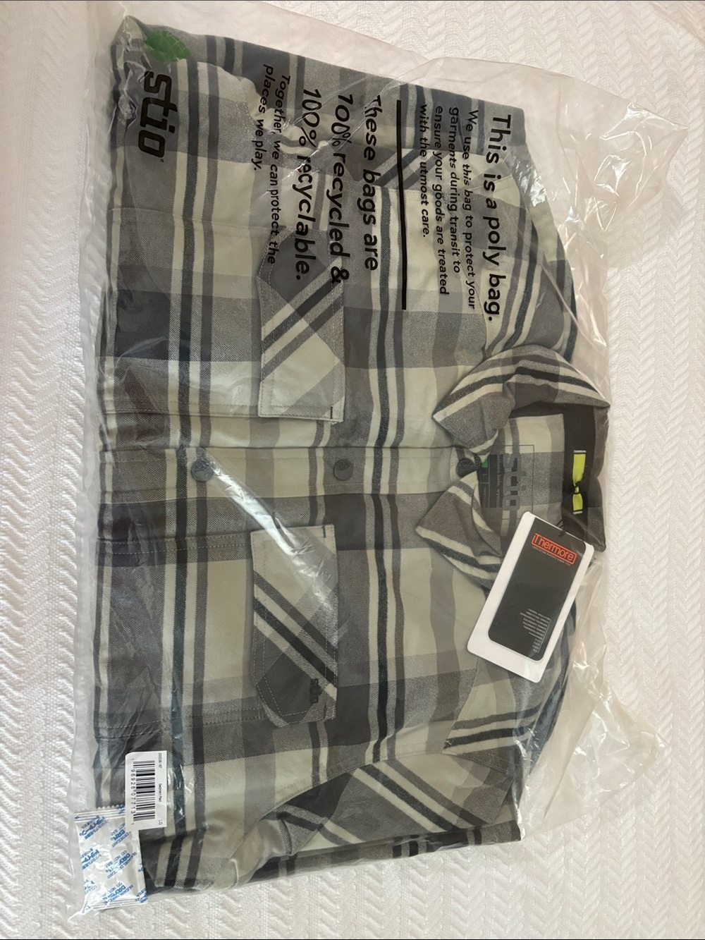 Stio Plaid Button-Up Shirt in Gray and Black